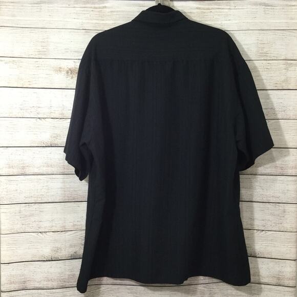 Moda Campia Men's Black Button Down Short Sleeve Shirt Size XXL - Picture 3 of 9